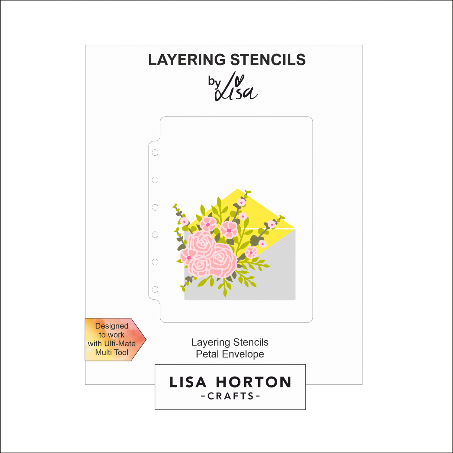 Lisa Horton Crafts Floribunda Petal Envelope A6 Layering Stencils