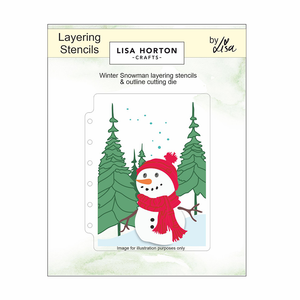 Lisa Horton Crafts Winter Snowman A6 Layering Stencils with Die