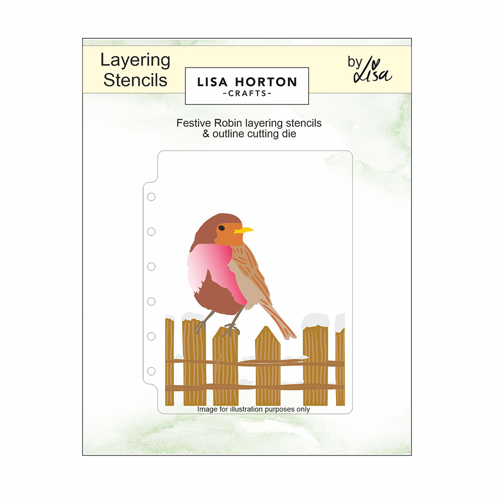 Lisa Horton Crafts Festive Robin A6 Layering Stencils with Die