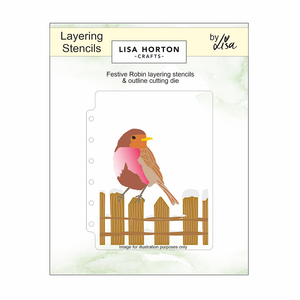 Lisa Horton Crafts Festive Robin A6 Layering Stencils with Die