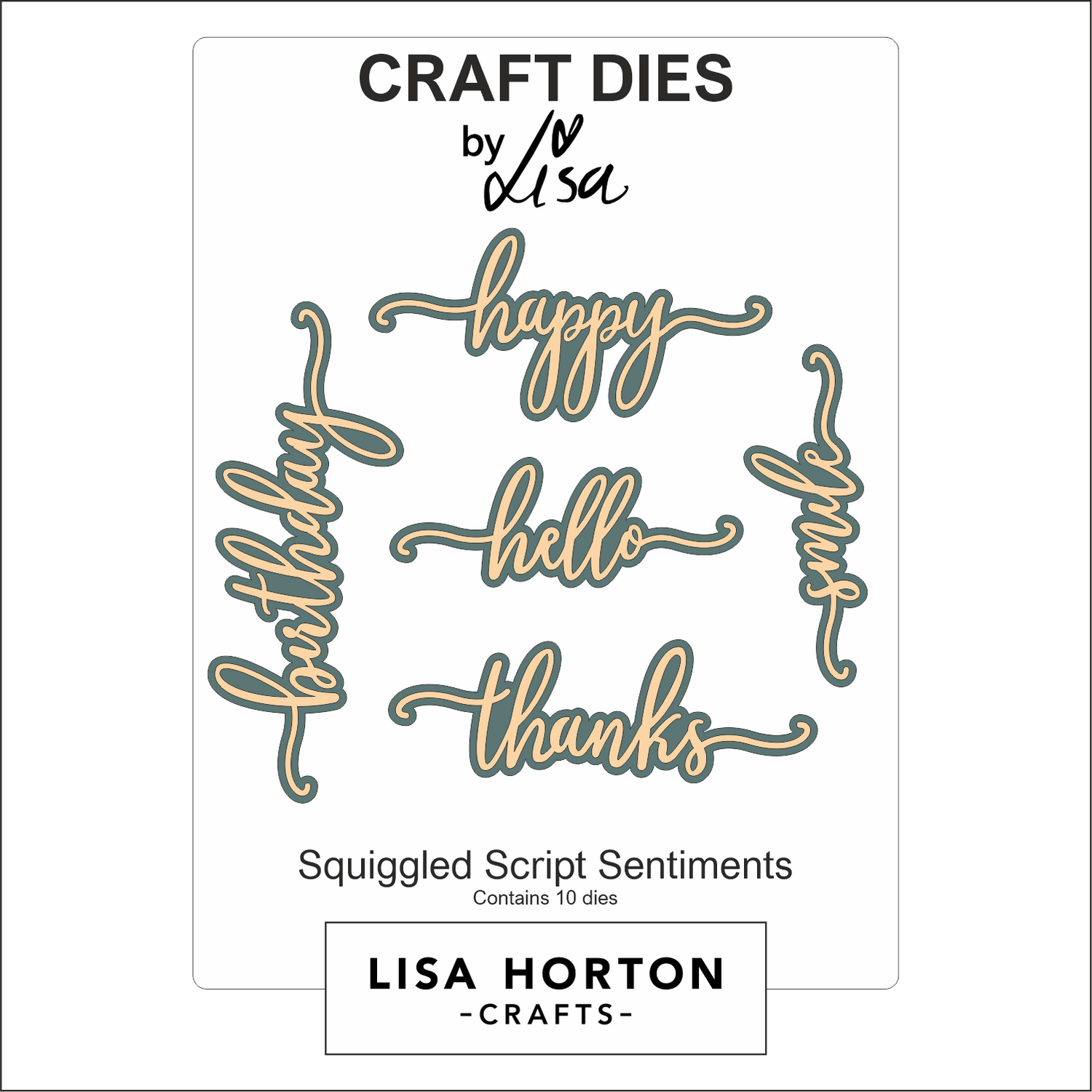 Lisa Horton Crafts Squiggled Script Sentiments Die Set