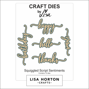 Lisa Horton Crafts Squiggled Script Sentiments Die Set