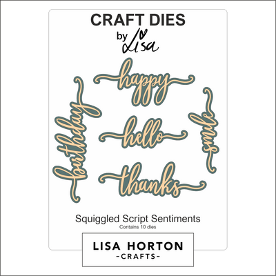 Lisa Horton Crafts Squiggled Script Sentiments Die Set