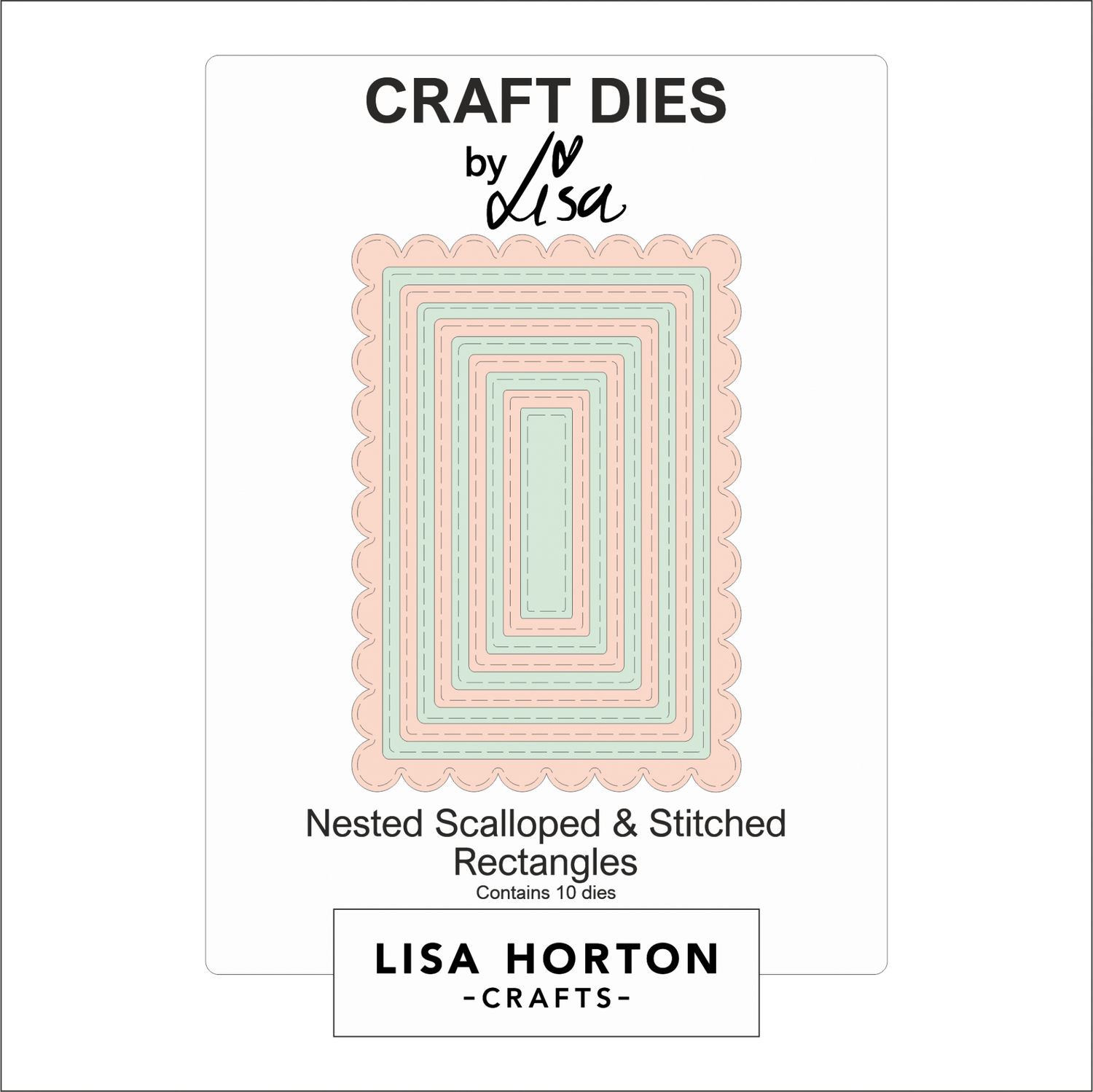 Lisa Horton Crafts Nested Scalloped & Stitched Rectangle Die Set