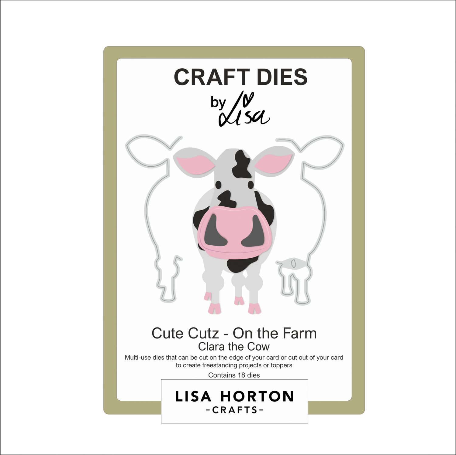 Lisa Horton Crafts Cute Cutz 'On the Farm' Clara the Cow Die Set