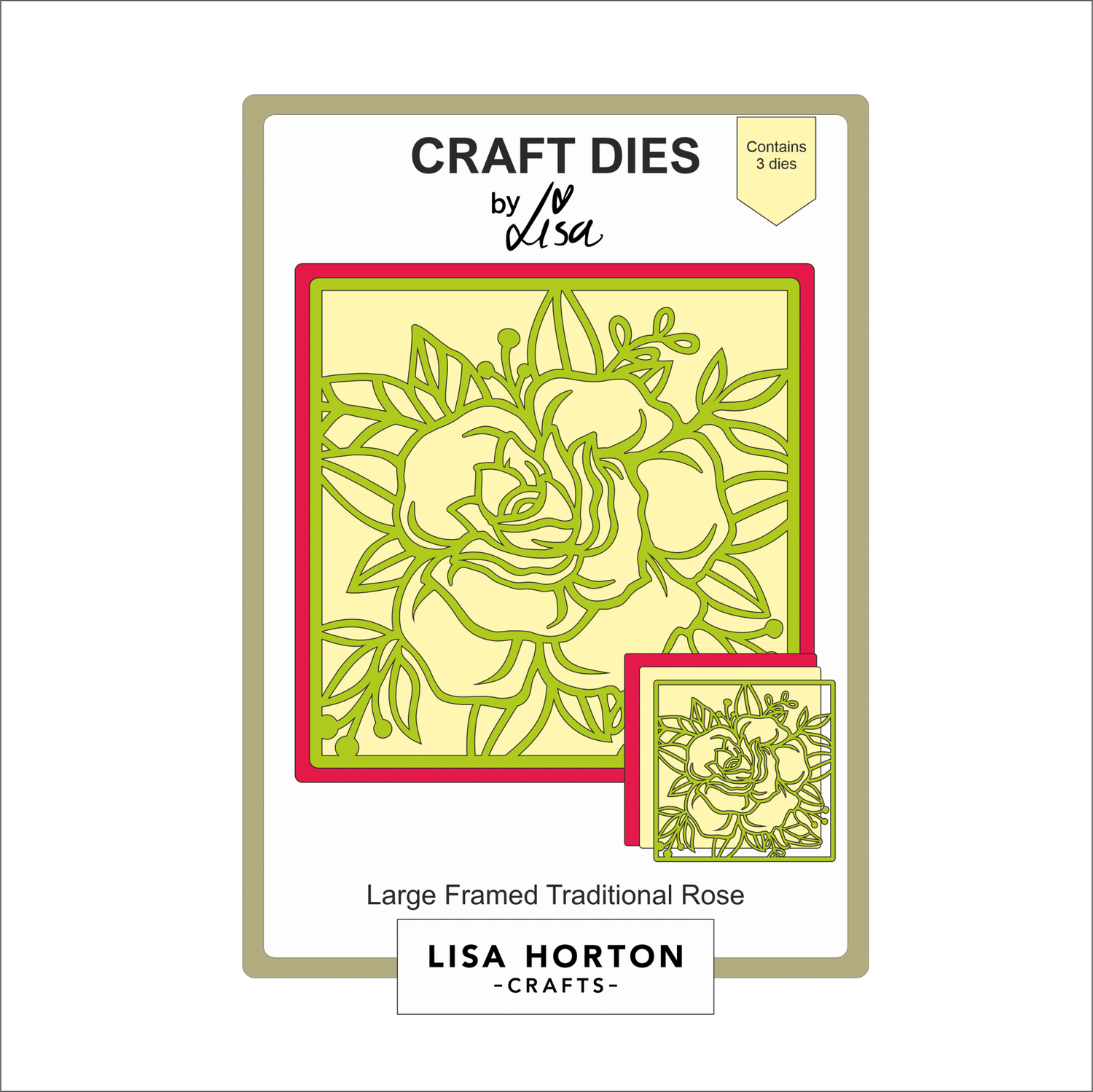 Lisa Horton Crafts Large Framed Traditional Rose Die