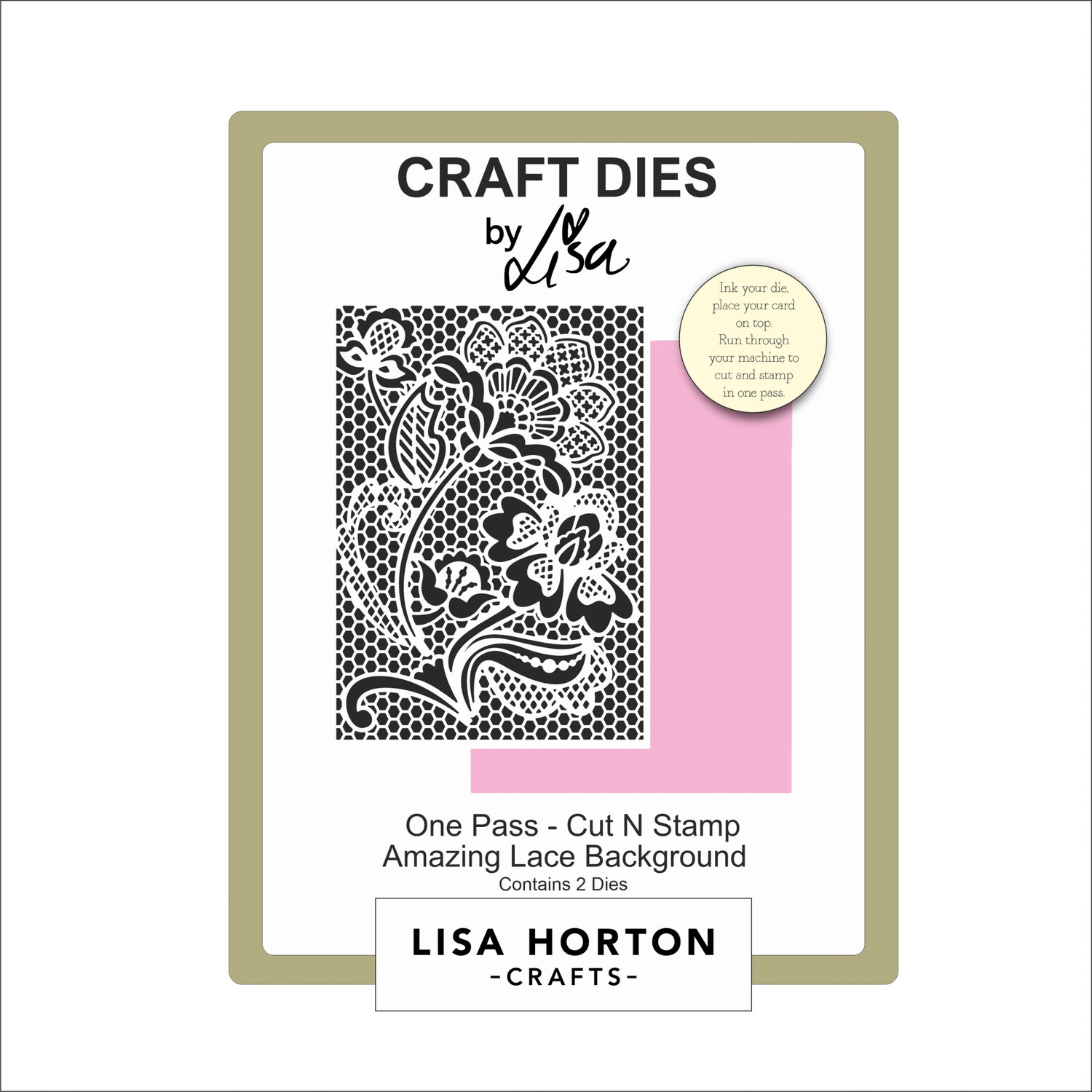 Lisa Horton Crafts One-Pass Stamp N Cut Die - Amazing Lace background