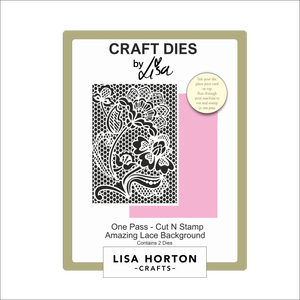 Lisa Horton Crafts One-Pass Stamp N Cut Die - Amazing Lace background