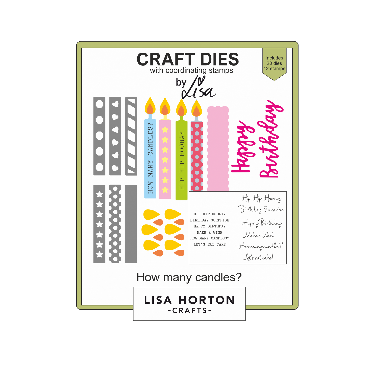 Lisa Horton Crafts How Many Candles? Stamp and Die Set