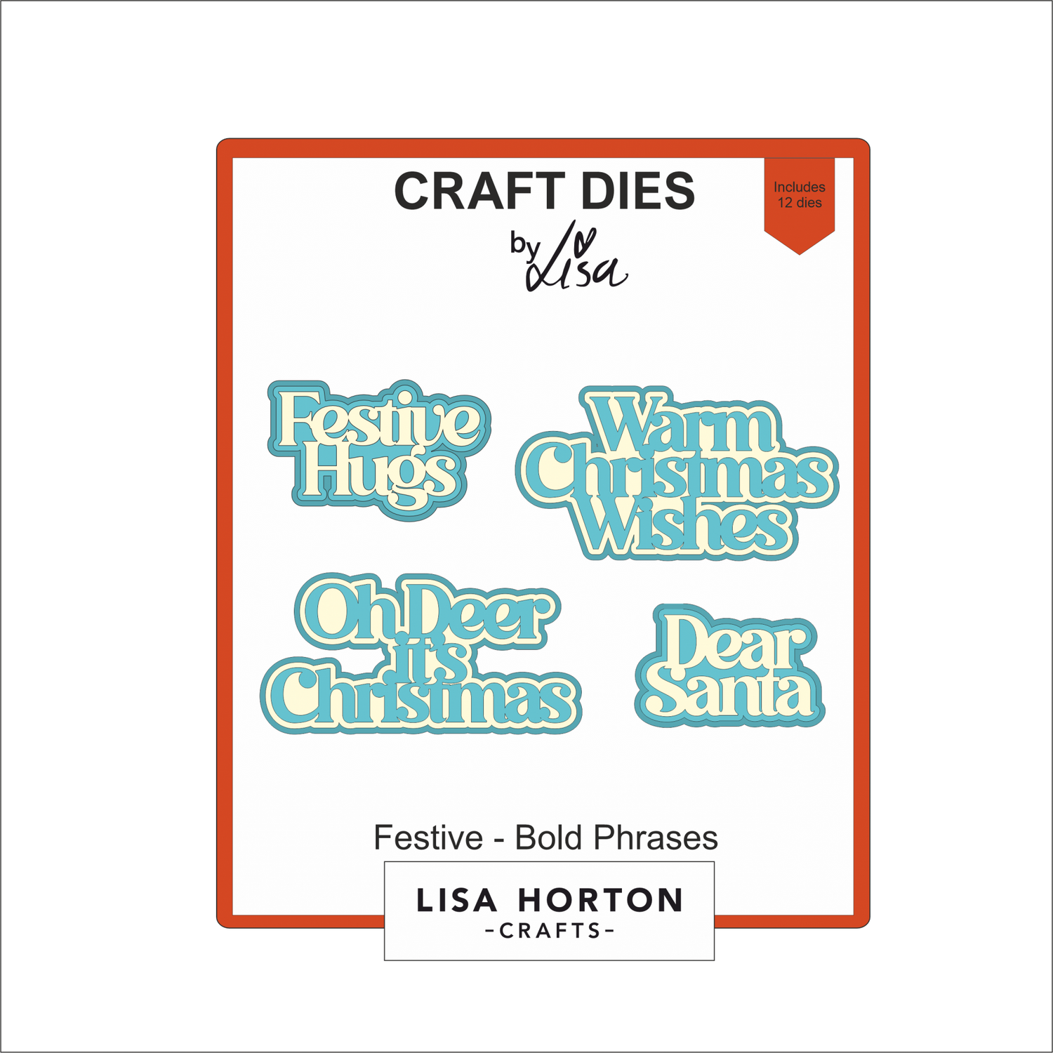 Lisa Horton Crafts Festive Bold Phrases Die Set