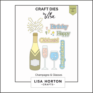 Lisa Horton Crafts Champagne & Glasses Die Set