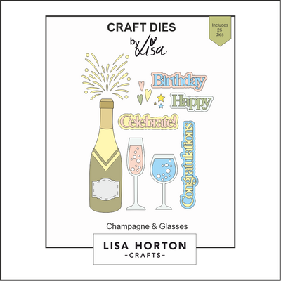 Lisa Horton Crafts Champagne & Glasses Die Set