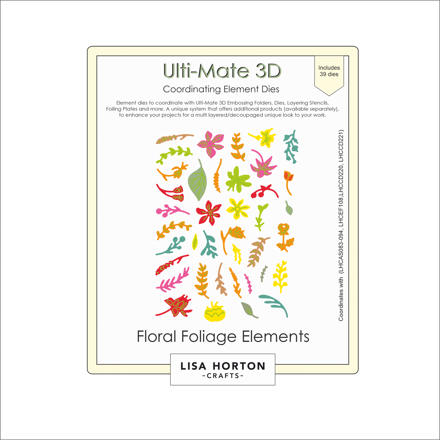 Lisa Horton Crafts Ulti-Mate 3D - Floral Foliage Elements Die Set