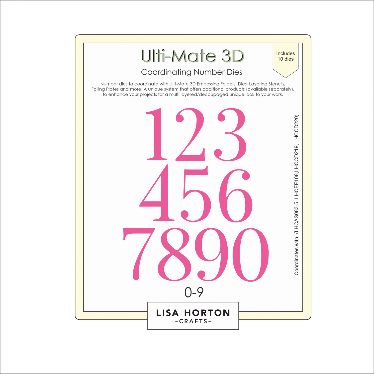 Lisa Horton Crafts Ulti-Mate 3D 0-9 Die Set