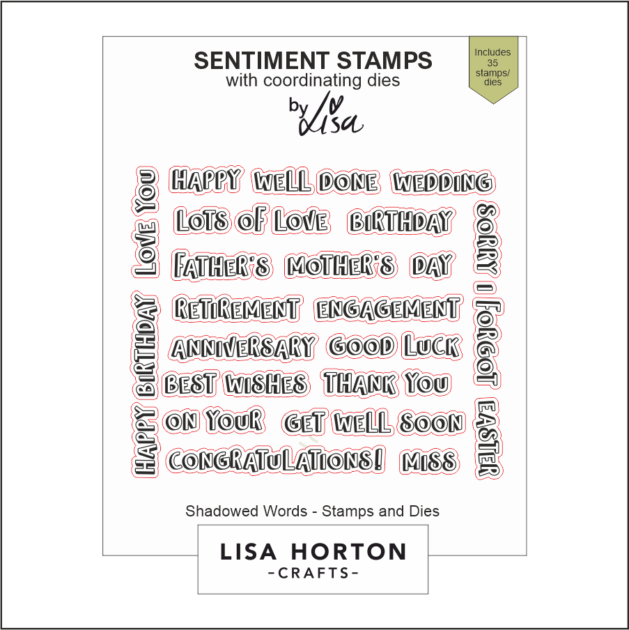 Lisa Horton Crafts Shadowed Words Stamps and Dies