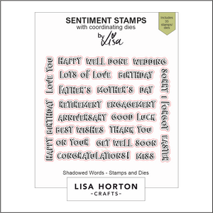 Lisa Horton Crafts Shadowed Words Stamps and Dies