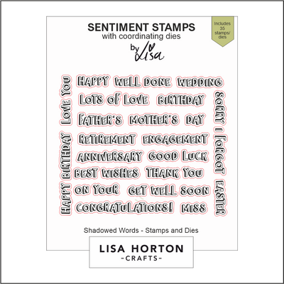 Lisa Horton Crafts Shadowed Words Stamps and Dies