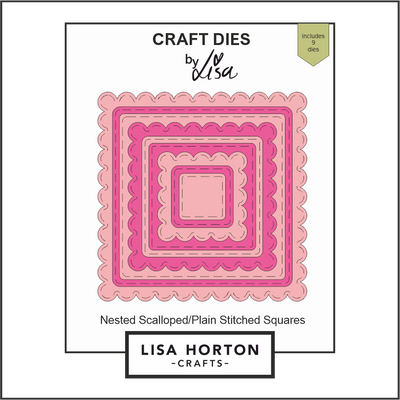 Lisa Horton Crafts Nested Scalloped/Plain Stitched Squares Die Set