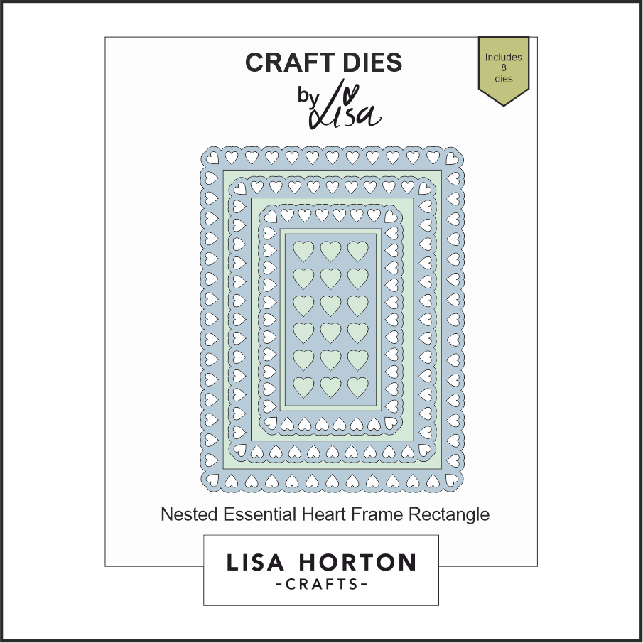 Lisa Horton Crafts Nested Essential Heart Frame Rectangle Die Set