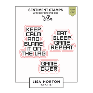 Lisa Horton Crafts Mini Sentiment Stamps and Dies Game Over