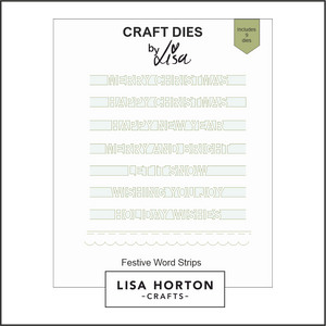 Lisa Horton Crafts Festive Words Strips Die Set - 9 Dies