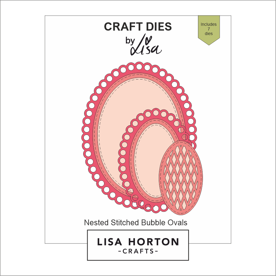 Lisa Horton Crafts Nested Stitched Bubble Ovals Die Set - 7 Dies