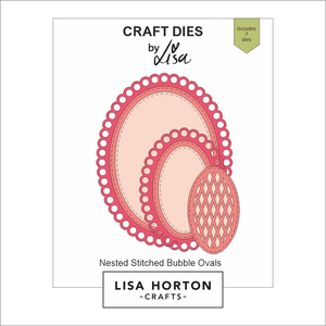 Lisa Horton Crafts Nested Stitched Bubble Ovals Die Set - 7 Dies