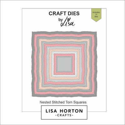 Lisa Horton Crafts Nested Stitched Torn Squares Die Set - 11 Dies