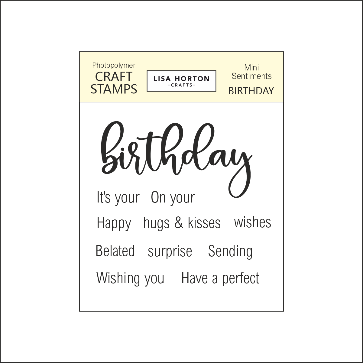 Lisa Horton Crafts Birthday Mini Sentiments Stamps