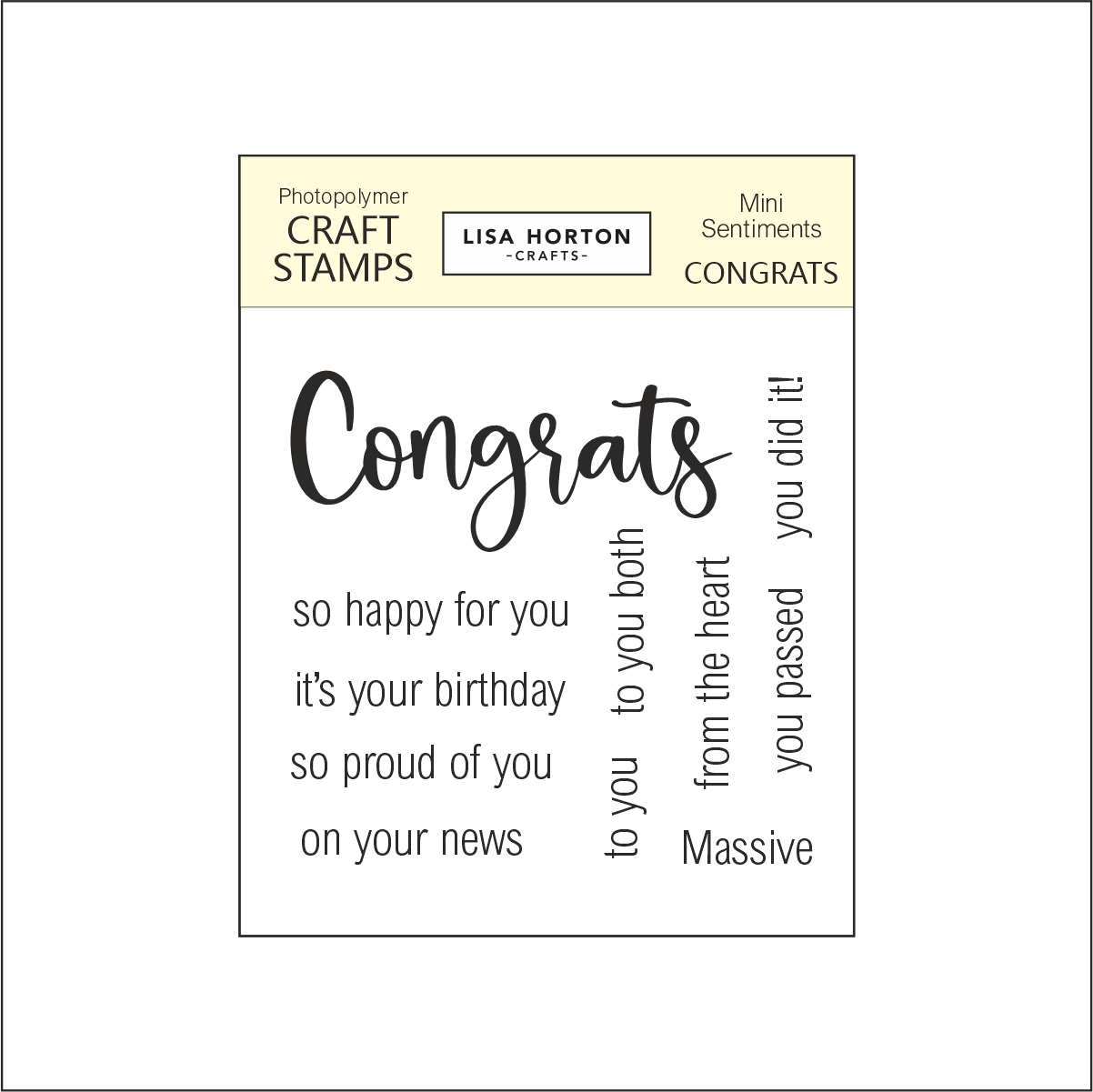 Lisa Horton Crafts Congrats Mini Sentiments Stamps