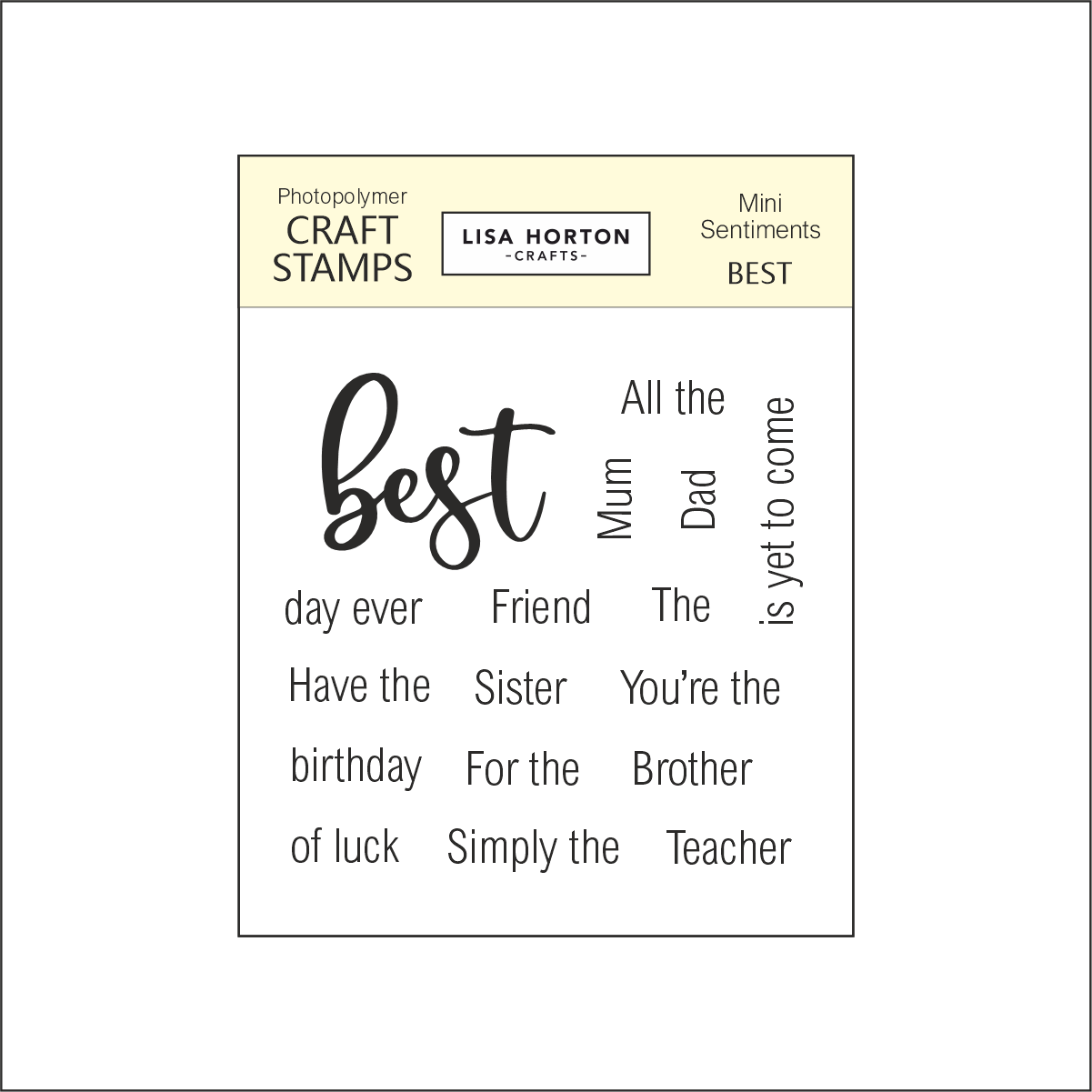 Lisa Horton Crafts Best Mini Sentiments Stamps