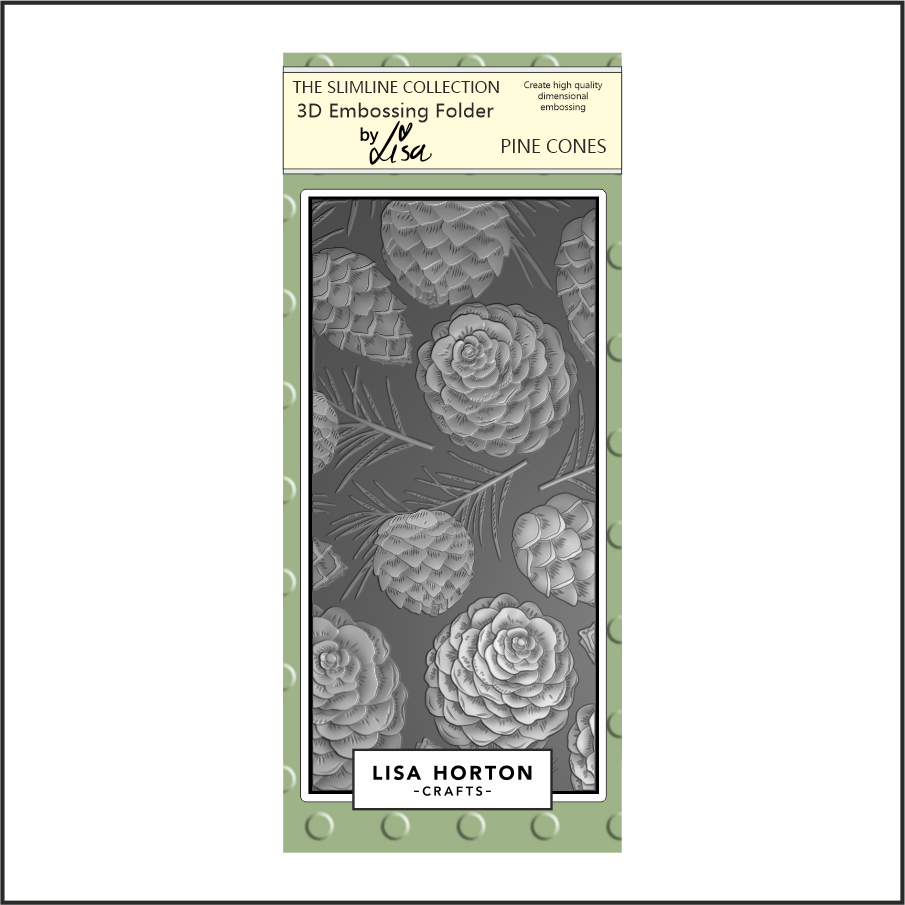 Lisa Horton Crafts Pine Cones DL 3D Embossing Folder