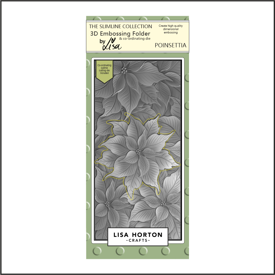 Lisa Horton Crafts Poinsettia DL 3D Embossing Folder with Die