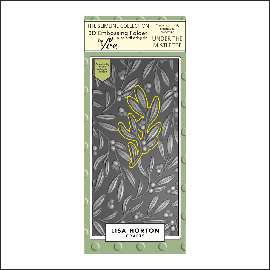 Lisa Horton Crafts Mistletoe Slimline DL 3D Embossing Folder with Die