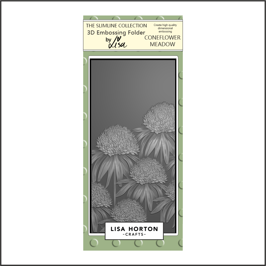 Lisa Horton Crafts Coneflower Meadow DL 3D Embossing Folder