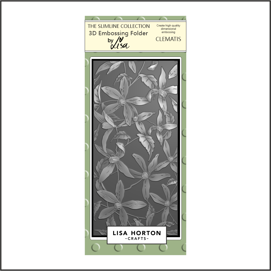 Lisa Horton Crafts Clematis DL 3D Embossing Folder