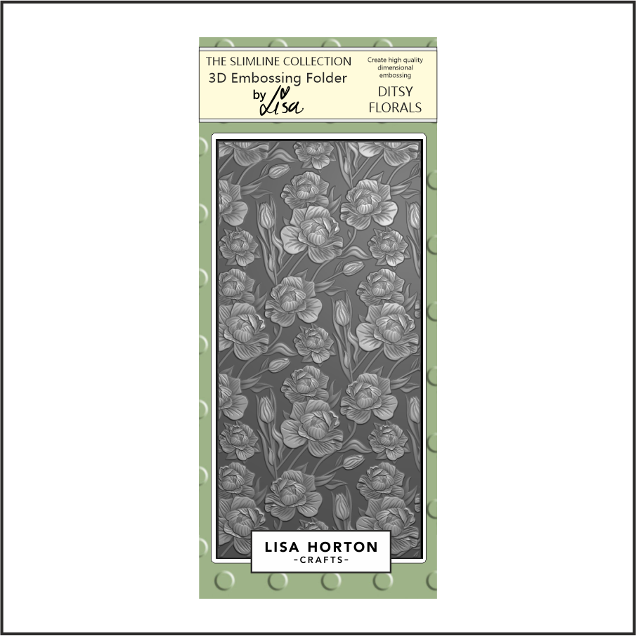 Lisa Horton Crafts Ditsy Florals DL 3D Embossing Folder