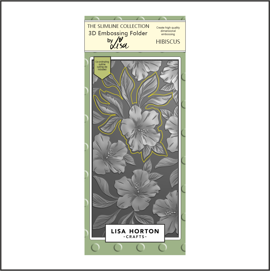 Lisa Horton Crafts Hibiscus DL 3D Embossing Folder with Die