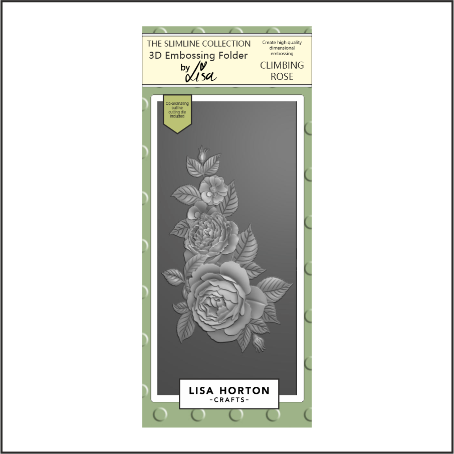 Lisa Horton Crafts Climbing Rose DL 3D Embossing Folder with Die