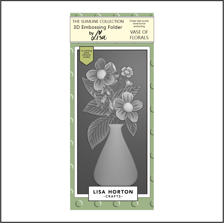 Lisa Horton Crafts Vase of Florals DL 3D Embossing Folder with Die