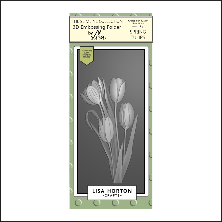 Lisa Horton Crafts Spring Tulips DL 3D Embossing Folder with Die