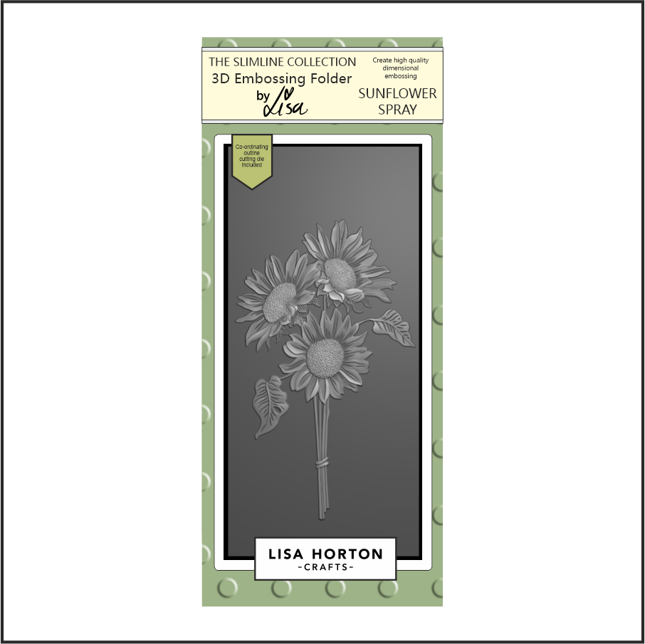 Lisa Horton Crafts Sunflower Spray DL 3D Embossing Folder with Die