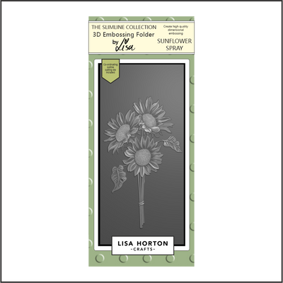 Lisa Horton Crafts Sunflower Spray DL 3D Embossing Folder with Die