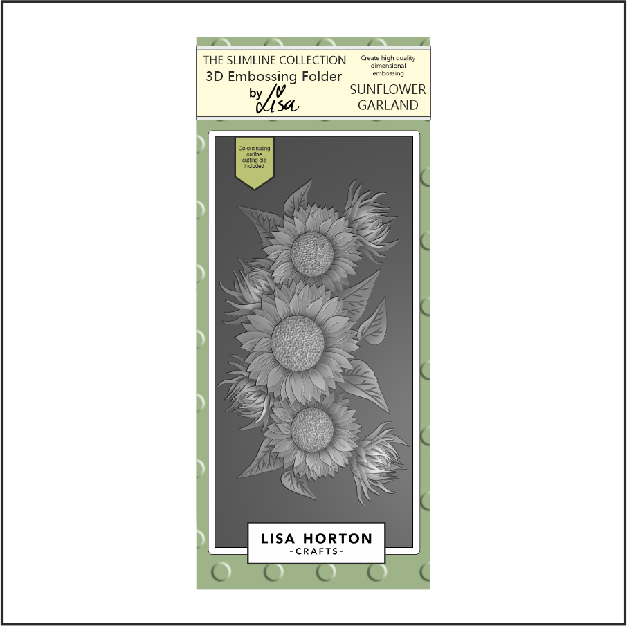 Lisa Horton Crafts Sunflower Garland DL 3D Embossing Folder and Die