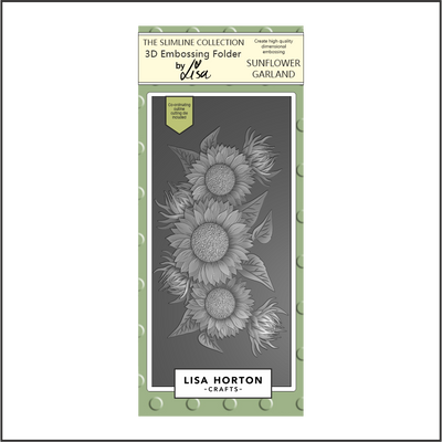 Lisa Horton Crafts Sunflower Garland DL 3D Embossing Folder and Die