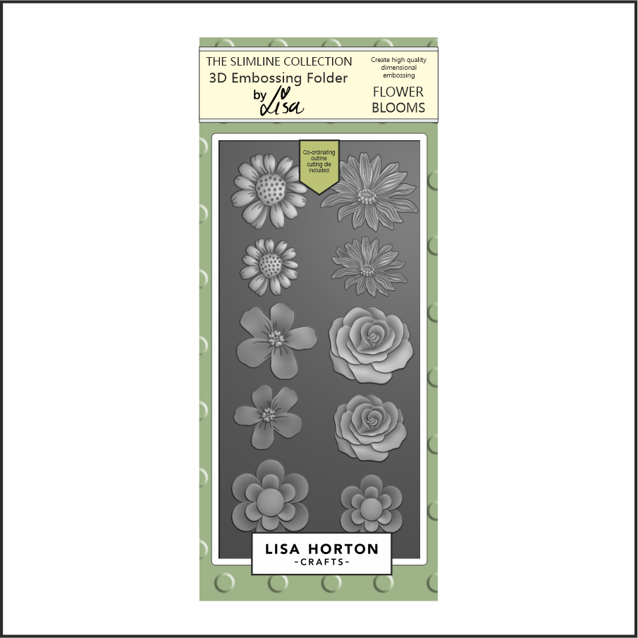 Lisa Horton Crafts Flower Blooms DL 3D Embossing Folder with Dies