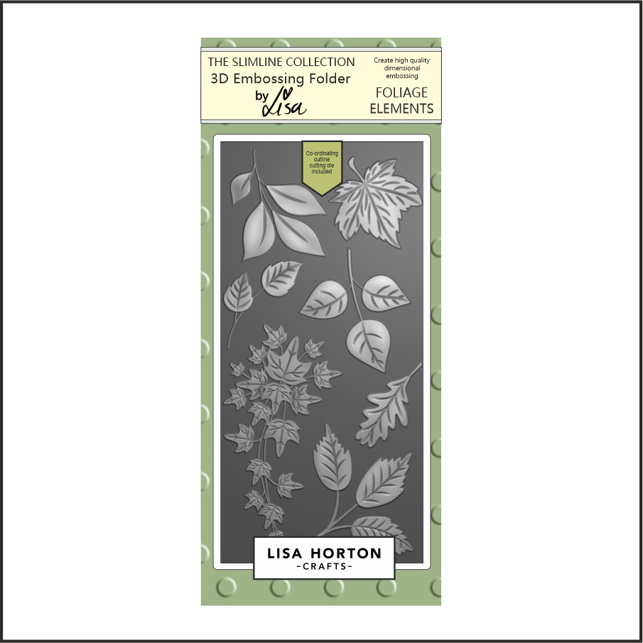 Lisa Horton Crafts Foliage Elements DL 3D Embossing Folder with Die