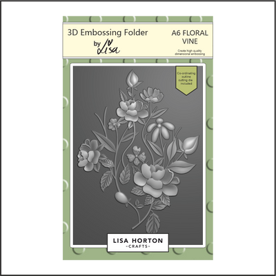 Lisa Horton Crafts Floral Vine A6 3D Embossing Folder and Die