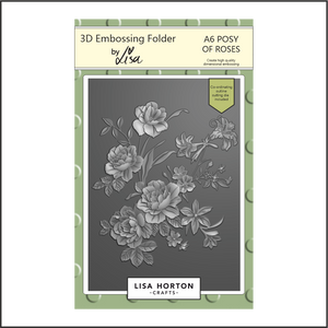 Lisa Horton Crafts Posy of Roses A6 3D Embossing Folder with Die