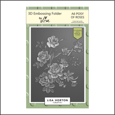 Lisa Horton Crafts Posy of Roses A6 3D Embossing Folder with Die